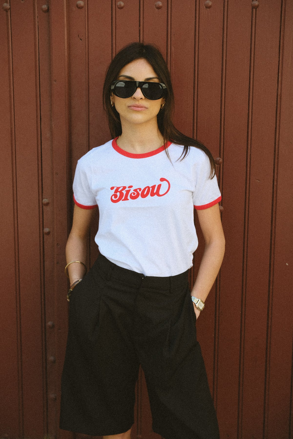 T-shirt à col rond Bisou